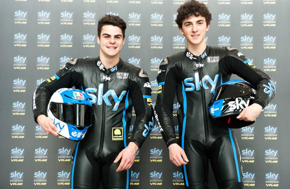 Romano Fenati e Francesco Bagnaia, i due alfieri del Team Sky che correr il campionato mondiale Moto3